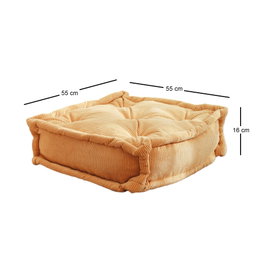 Atelier Del Sofa Cojín de Terciopelo Amarillo 55x55x16 cm Confort y Elegancia